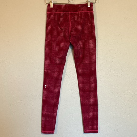 ivivva by Lululemon Girls Size 12 Rhythmic Tights Full Length Leggings Plaid - Picture 5 of 14